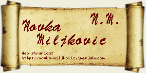 Novka Miljković vizit kartica